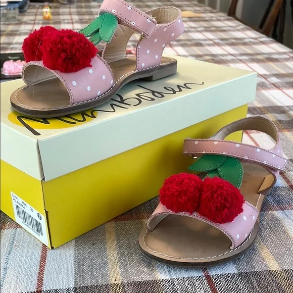 Mini Boden Pink Cherry Kids Sandals - Picture 1 of 4